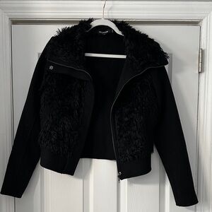 Black Fuzzy Teddy Jacket